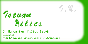 istvan milics business card